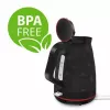 Chaleira elétrica MANTA KTL9230B 1.7L 2200W preta, corpo em plástico, controlador Strix, indicador de nível de água
