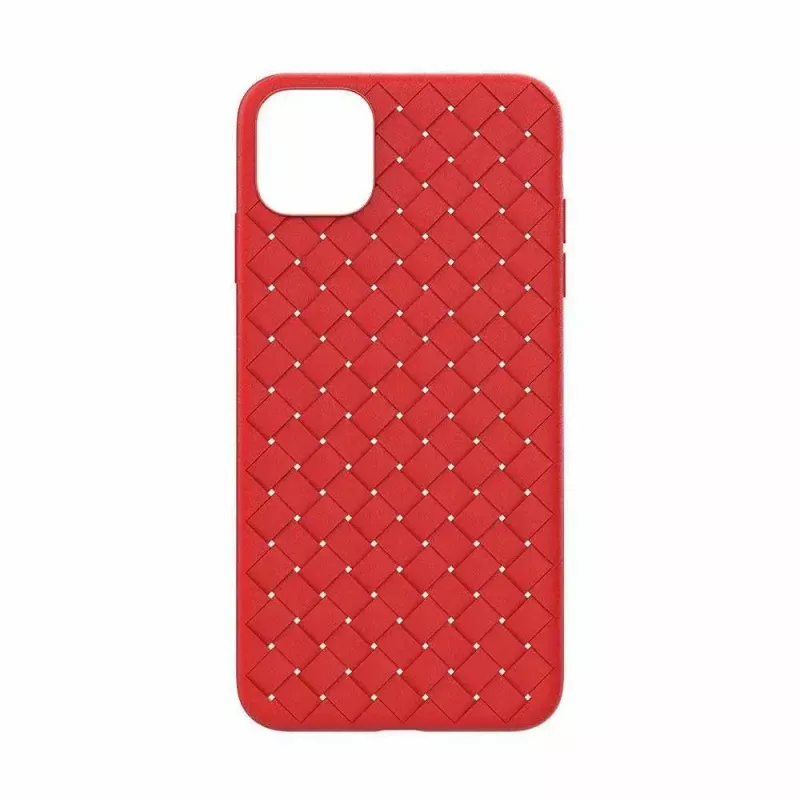 Capa macia para telemóvel Devia para iPhone 11 Pro — padrão tecido, vermelho