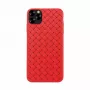 Capa macia para telemóvel Devia para iPhone 11 Pro — padrão tecido, vermelho