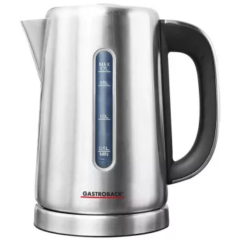 Chaleira elétrica Gastroback 1,7 L 3000 W preto aço inoxidável