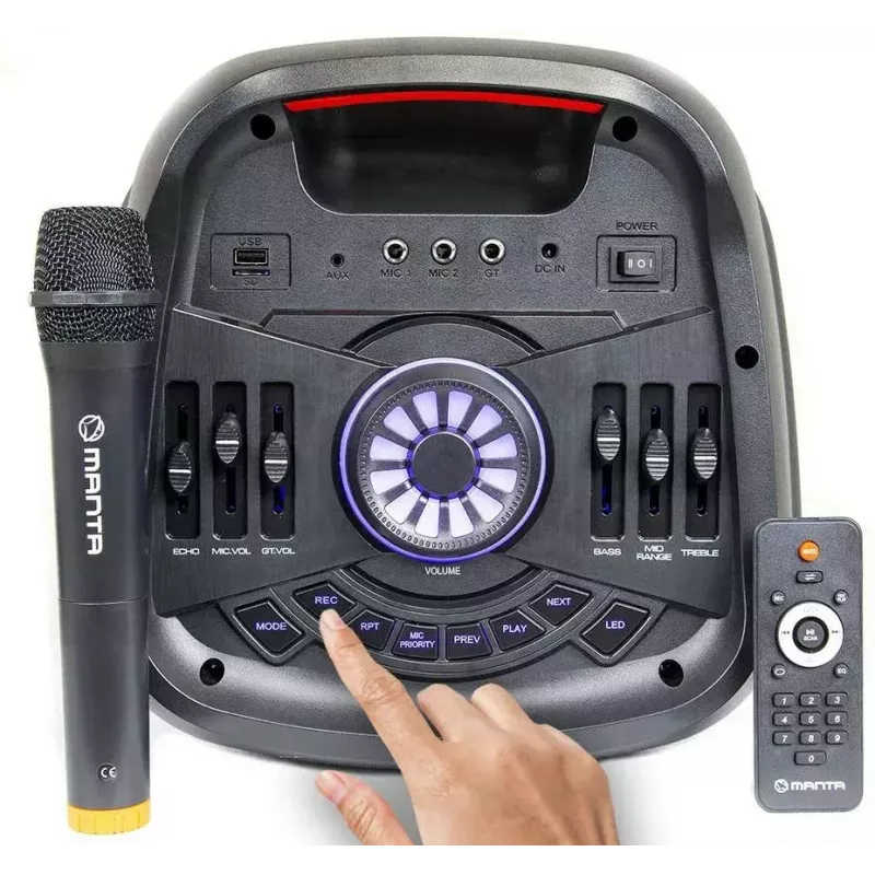 Altifalante Bluetooth portátil MANTA SPK5310 PRO 20W – sem fios, recarregável, suporte TWS