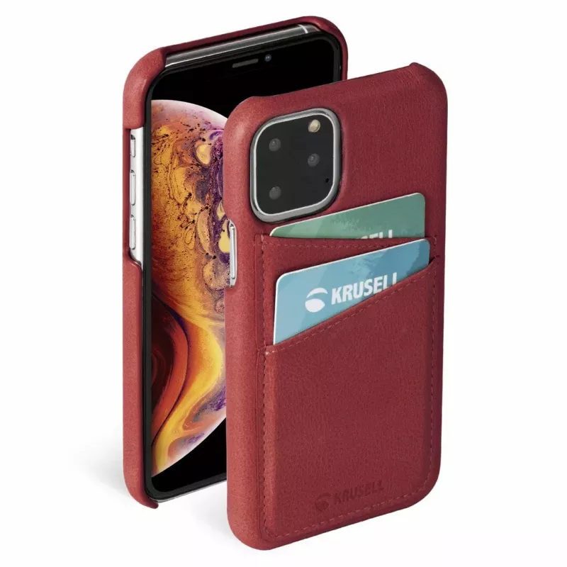 Capa protetora com cartão Krusell Sunne para Apple iPhone 11 Pro Max, vintage red
