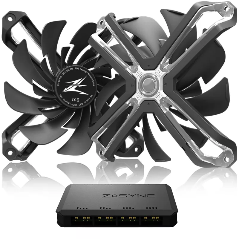 Sistema de arrefecimento para computador Zalman ZM-SF120A3 ventoinha para caixa de computador 12 cm preto