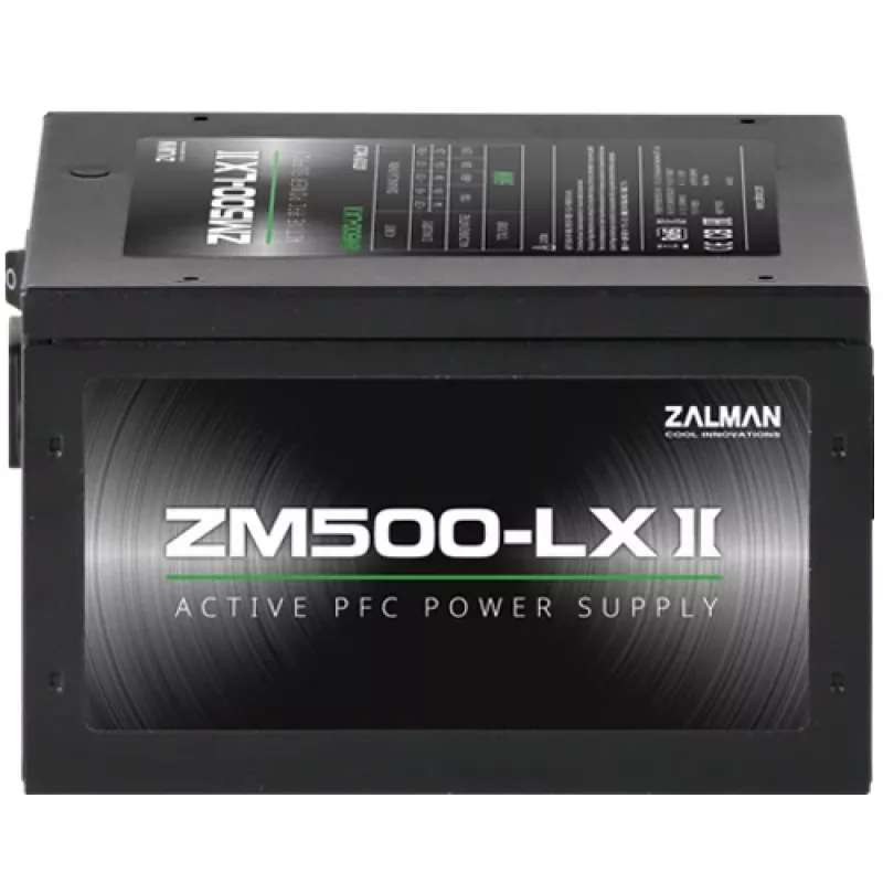 Fonte de alimentação Zalman ZM500-LXII 500 W 20+4-Pin ATX ATX preto