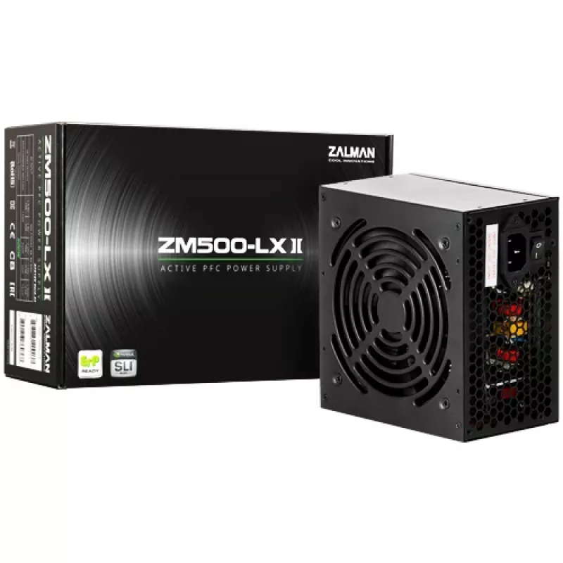 Fonte de alimentação Zalman ZM500-LXII 500 W 20+4-Pin ATX ATX preto