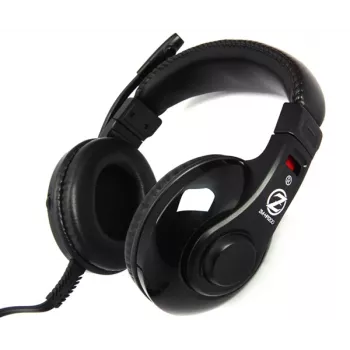 Auscultadores com microfone Zalman ZM-HPS200 com fios arco de cabeça gaming preto