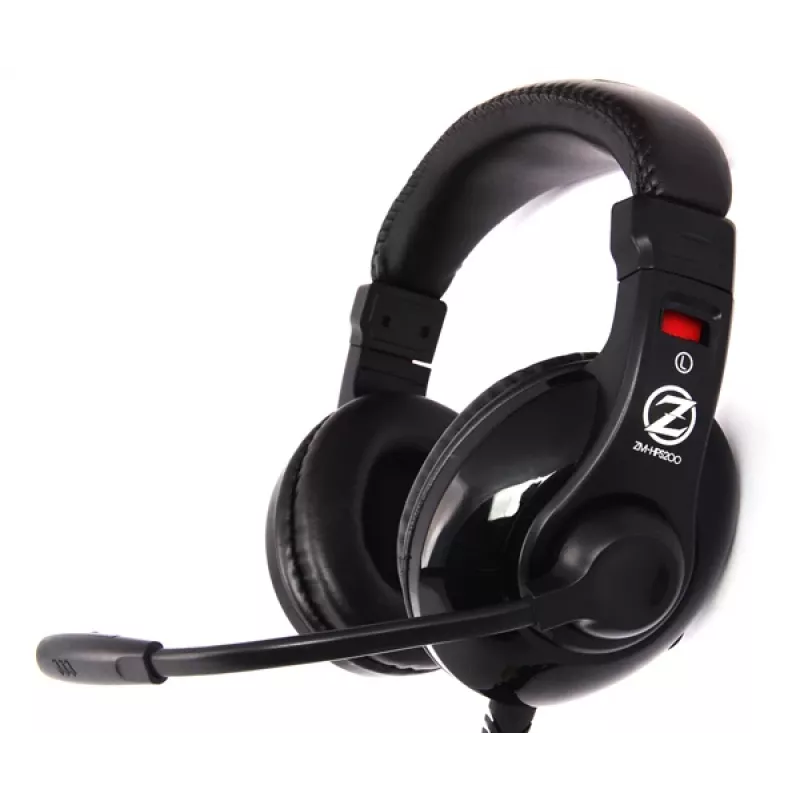 Auscultadores com microfone Zalman ZM-HPS200 com fios arco de cabeça gaming preto