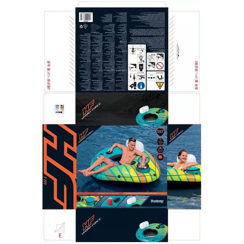Bestway Hydro-Force 66,5 polegadas x 54 polegadas / 1,69 m x 1,37 m Alpine Cooler Tube