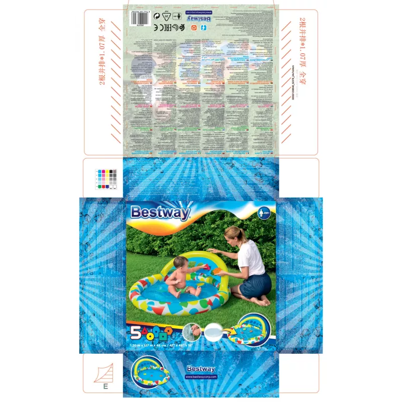 Piscina insuflável Bestway 52378, dimensões 47 polegadas x 46 polegadas x 18 polegadas (piscina de jardim insuflável)