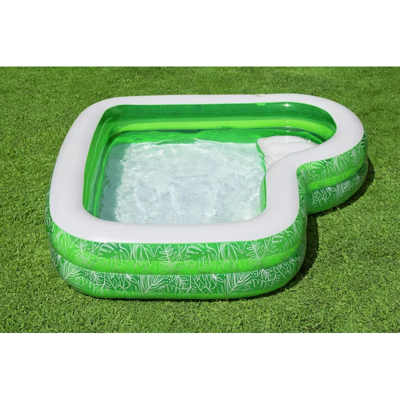 Bestway 7'7 polegadas x 7'7 polegadas x 20 polegadas/2,31 m x 2,31 m x 51 cm piscina familiar Tropical Paradise