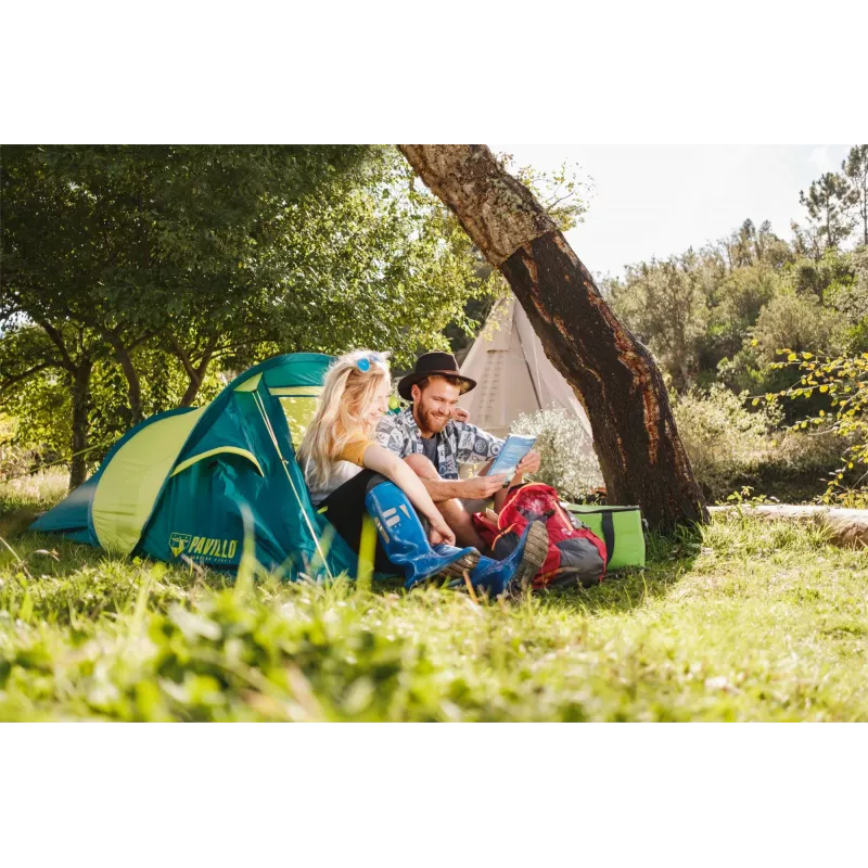 Bestway 68097 tenda de campismo verde amarelo montagem em 3 min