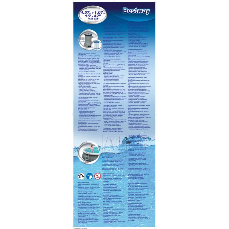 Bestway 57372 piscina insuflável redonda 12362 L cinzento