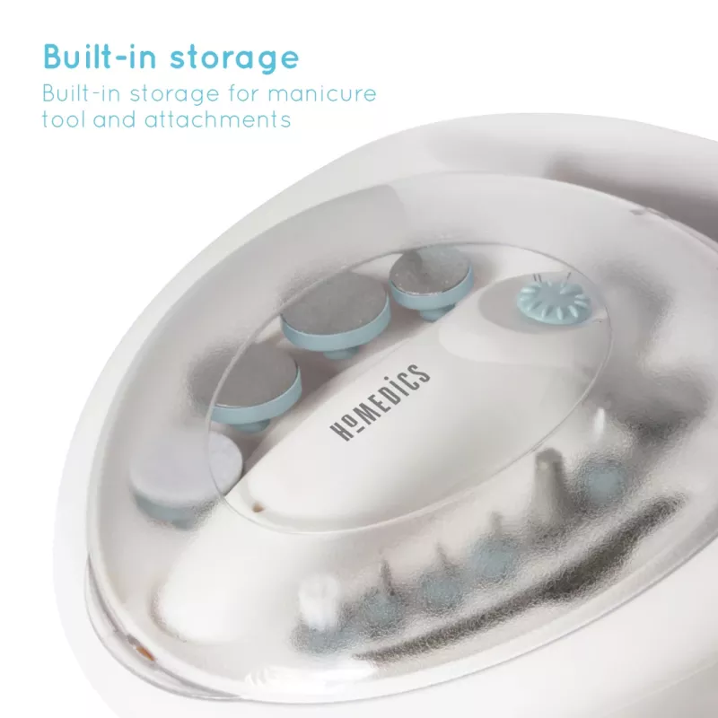 Conjunto de aparelho de manicure e pedicure HoMedics MAN-3023A-EU 2 acessórios plástico azul branco