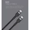 Cabo USB-C para USB-C Orsen S53, 1 m, 3 A, vermelho