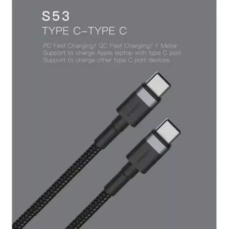 Cabo USB-C para USB-C Orsen S53, 1 m, 3 A, vermelho