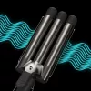 Ferro texturizador Revamp Progloss Deep Beach Waver quente preto 3 m