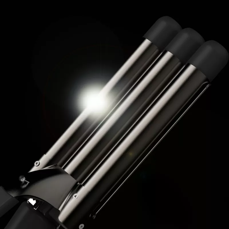 Ferro texturizador Revamp Progloss Deep Beach Waver quente preto 3 m