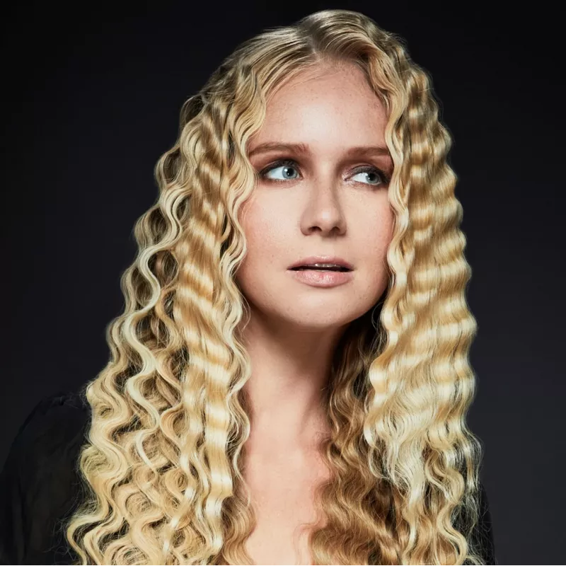 Ferro texturizador Revamp Progloss Deep Beach Waver quente preto 3 m
