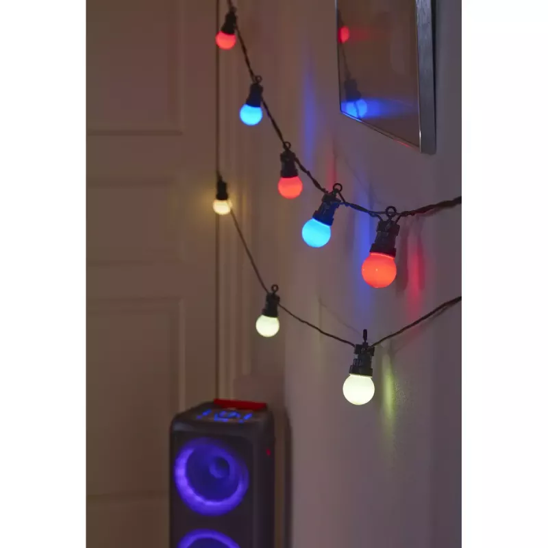 Denver SLP-510 grinalda de luzes LED inteligente para festas, 10 lâmpadas, 9 m, Wi-Fi, RGB, IP65