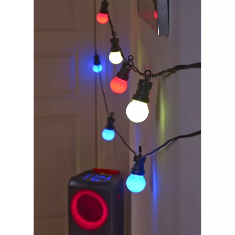 Denver SLP-510 grinalda de luzes LED inteligente para festas, 10 lâmpadas, 9 m, Wi-Fi, RGB, IP65