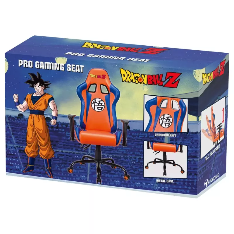 Cadeira gaming para PC Subsonic DBZ assento acolchoado cinzento laranja 125 kg