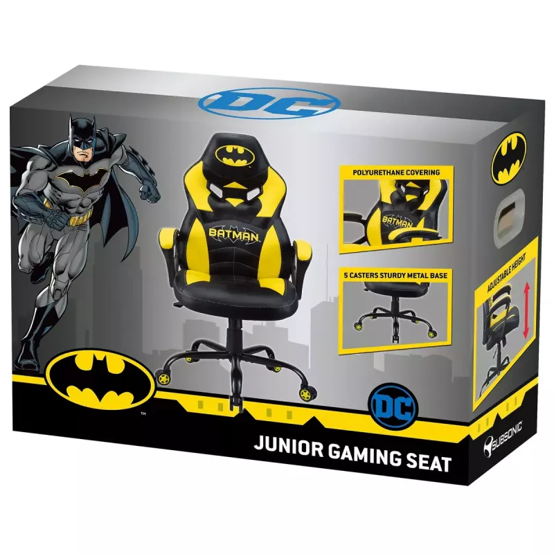 Cadeira gaming para PC Subsonic Batman Junior assento acolchoado preto amarelo