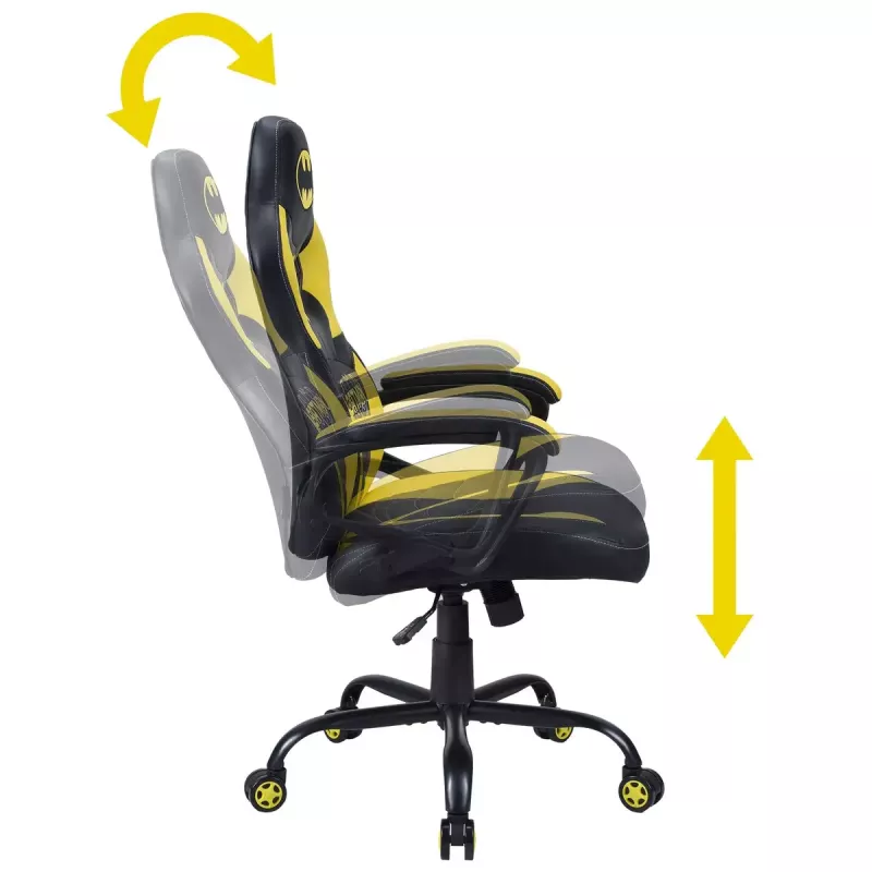 Cadeira gaming para PC Subsonic Batman Junior assento acolchoado preto amarelo