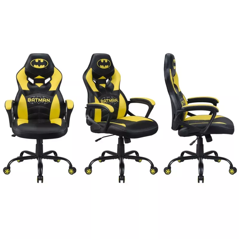 Cadeira gaming para PC Subsonic Batman Junior assento acolchoado preto amarelo