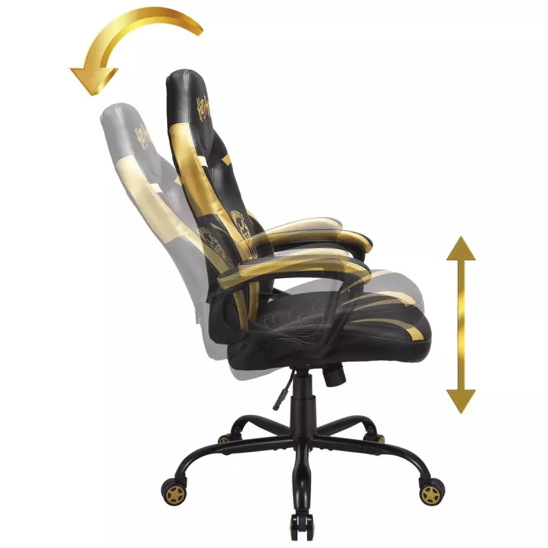 Cadeira gaming para PC Subsonic Junior Hogwarts assento acolchoado preto amarelo
