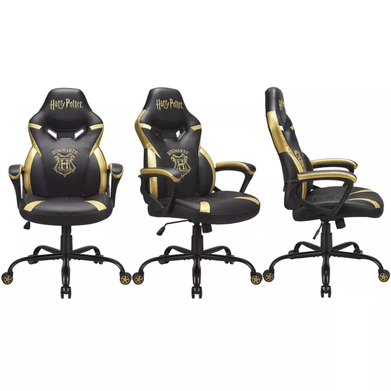 Cadeira gaming para PC Subsonic Junior Hogwarts assento acolchoado preto amarelo