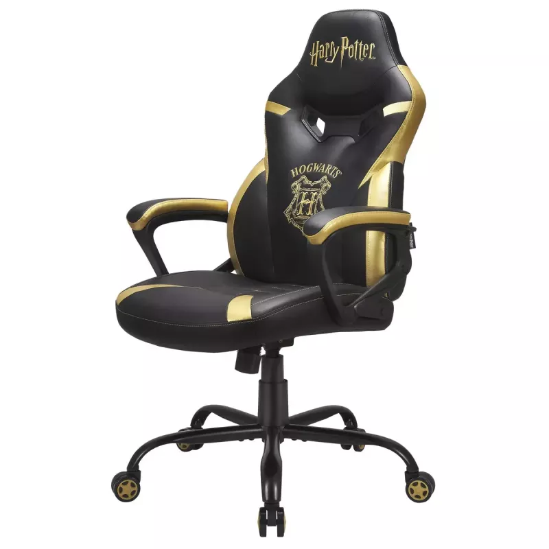 Cadeira gaming para PC Subsonic Junior Hogwarts assento acolchoado preto amarelo