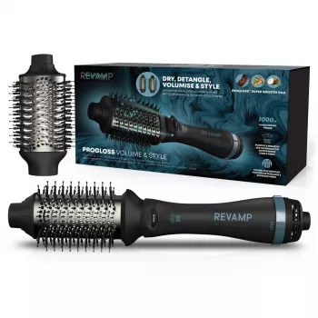 Escova de ar quente Revamp Progloss Volume & Style Hot Brush Style quente preto 1000 W 3 m
