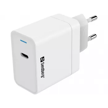 Carregador AC Sandberg USB-C PD65W EU interior universal branco