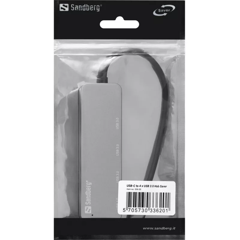 Hub USB Sandberg USB-C to 4 x USB 3.0 Hub SAVER