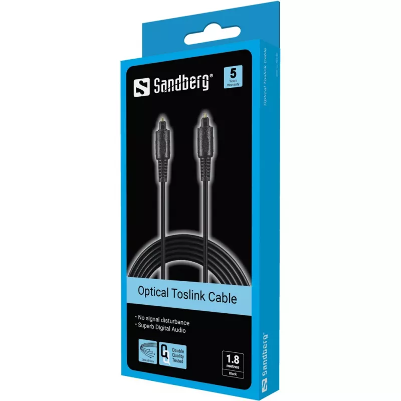 Cabo ótico Sandberg Optical Toslink-Toslink 1,8 m
