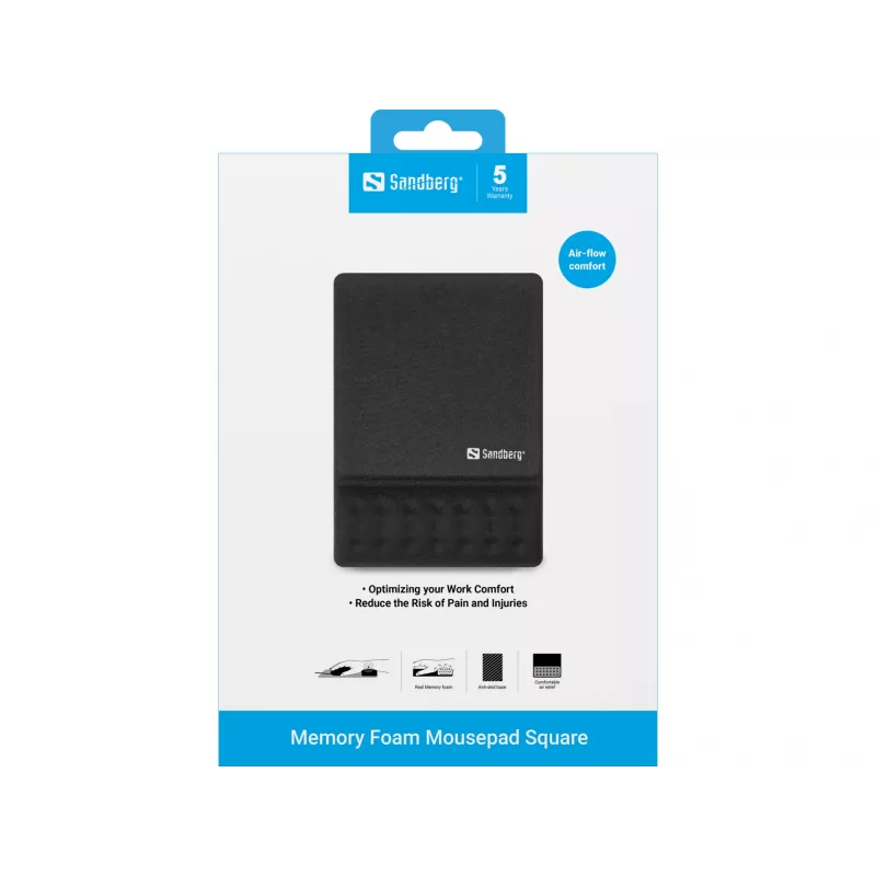 Tapete de rato Sandberg Memory Foam Quadrado