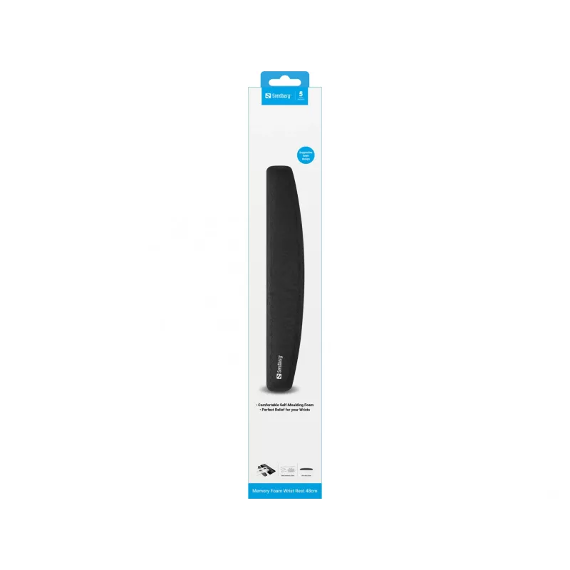 Apoio de pulso Sandberg Memory Foam 48 cm Preto