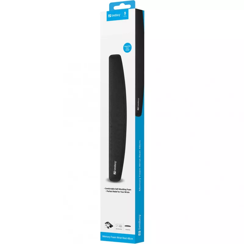 Apoio de pulso Sandberg Memory Foam 48 cm Preto