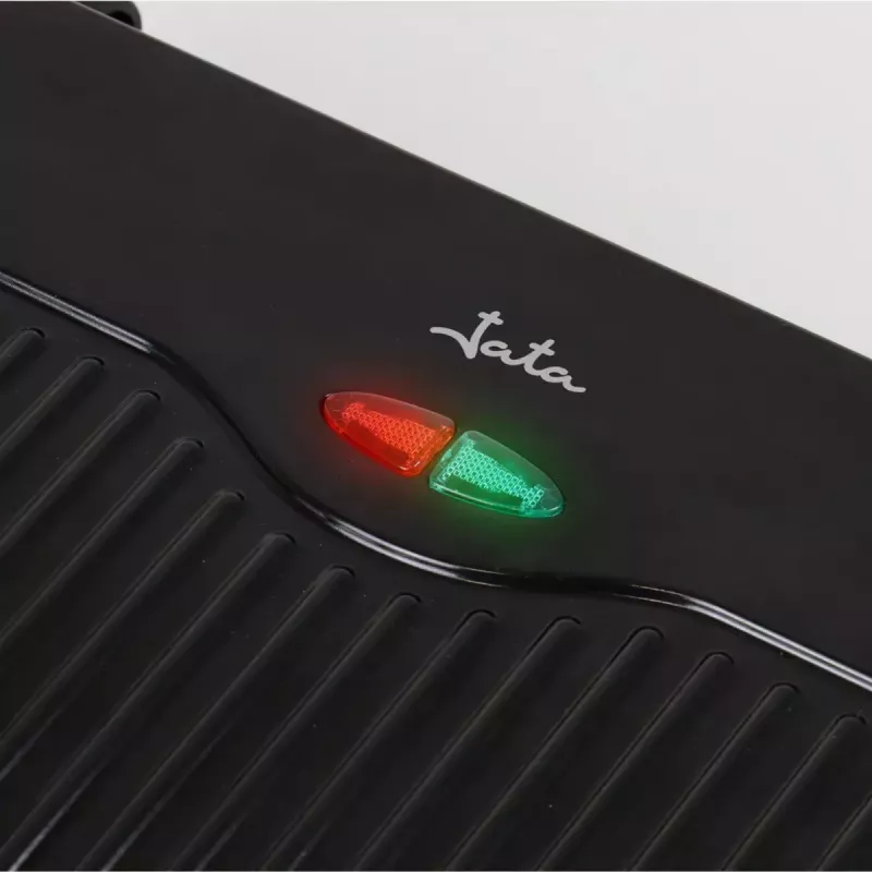 Grelhador de contacto JATA JEGR1107 1000W preto aço inoxidável botão rotativo
