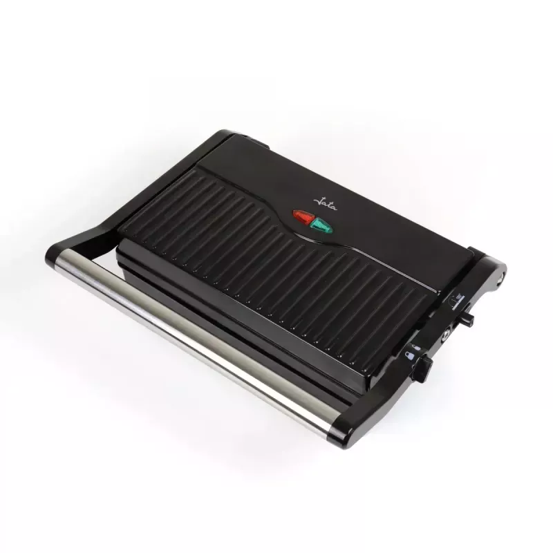 Grelhador de contacto JATA JEGR1107 1000W preto aço inoxidável botão rotativo