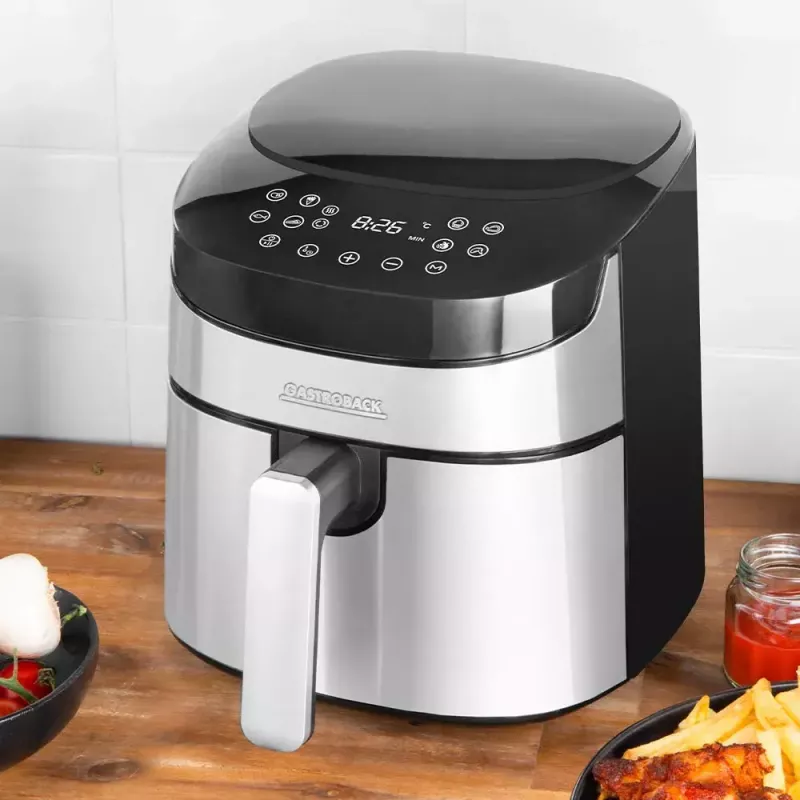 Fritadeira de ar quente Gastroback Design Air Pro 3,7 L 1300 W preto aço inoxidável