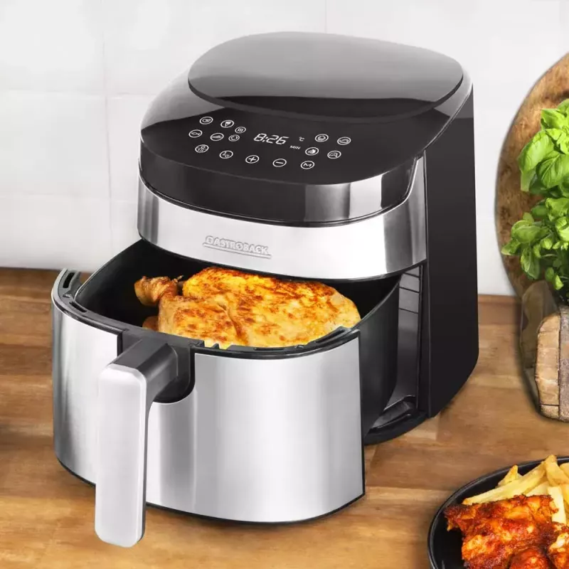 Fritadeira de ar quente Gastroback Design Air Pro 3,7 L 1300 W preto aço inoxidável