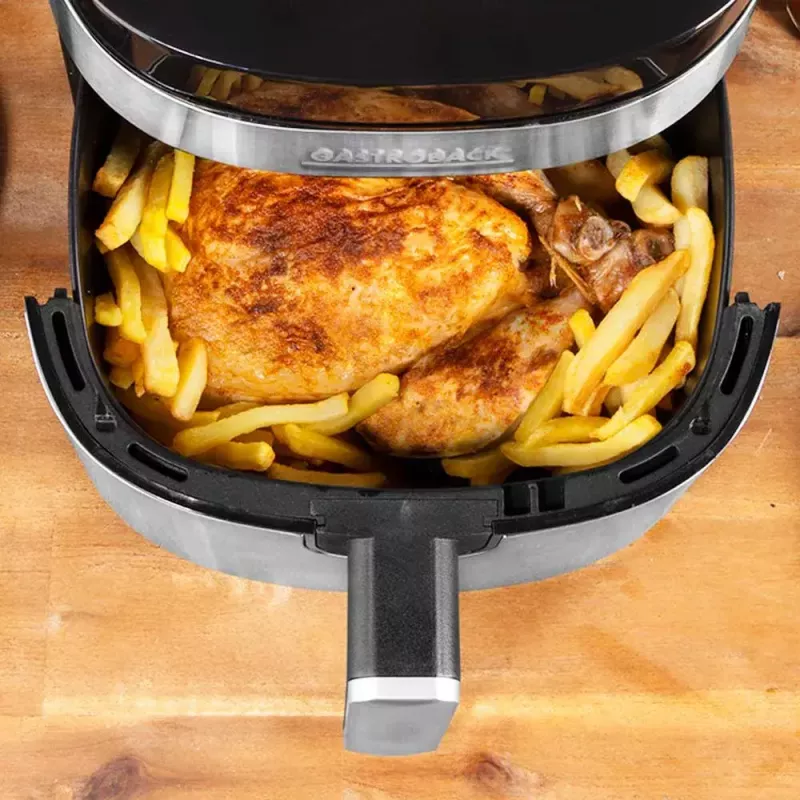 Fritadeira de ar quente Gastroback Design Air Pro 3,7 L 1300 W preto aço inoxidável