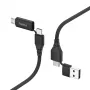 Cabo USB Hama 00201537 USB 2.0 1,5 m USB-A/USB-C USB-C/Micro-USB B preto
