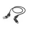 Cabo USB Hama 00201537 USB 2.0 1,5 m USB-A/USB-C USB-C/Micro-USB B preto