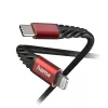 Cabo Hama Extreme Lightning para USB-C 1,5 m 3A preto vermelho