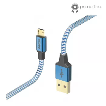 Cabo USB Hama Reflective USB 2.0 1,5 m USB A Micro-USB B azul