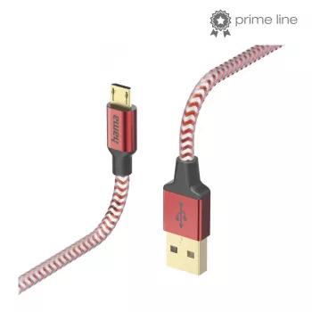 Cabo USB Hama Reflective USB 2.0 1,5 m USB A Micro-USB B vermelho