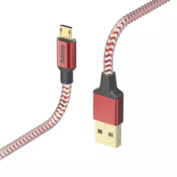 Cabo USB Hama Reflective USB 2.0 1,5 m USB A Micro-USB B vermelho