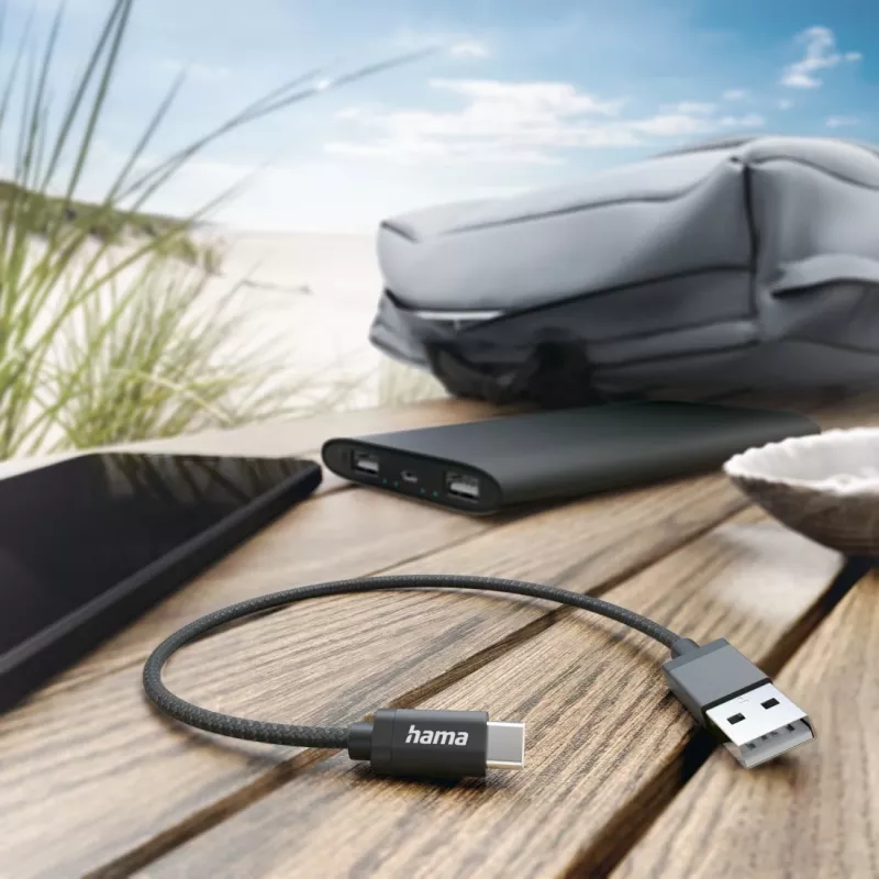 Cabo USB Hama 00201600 USB 2.0 0,2 m USB A USB C preto